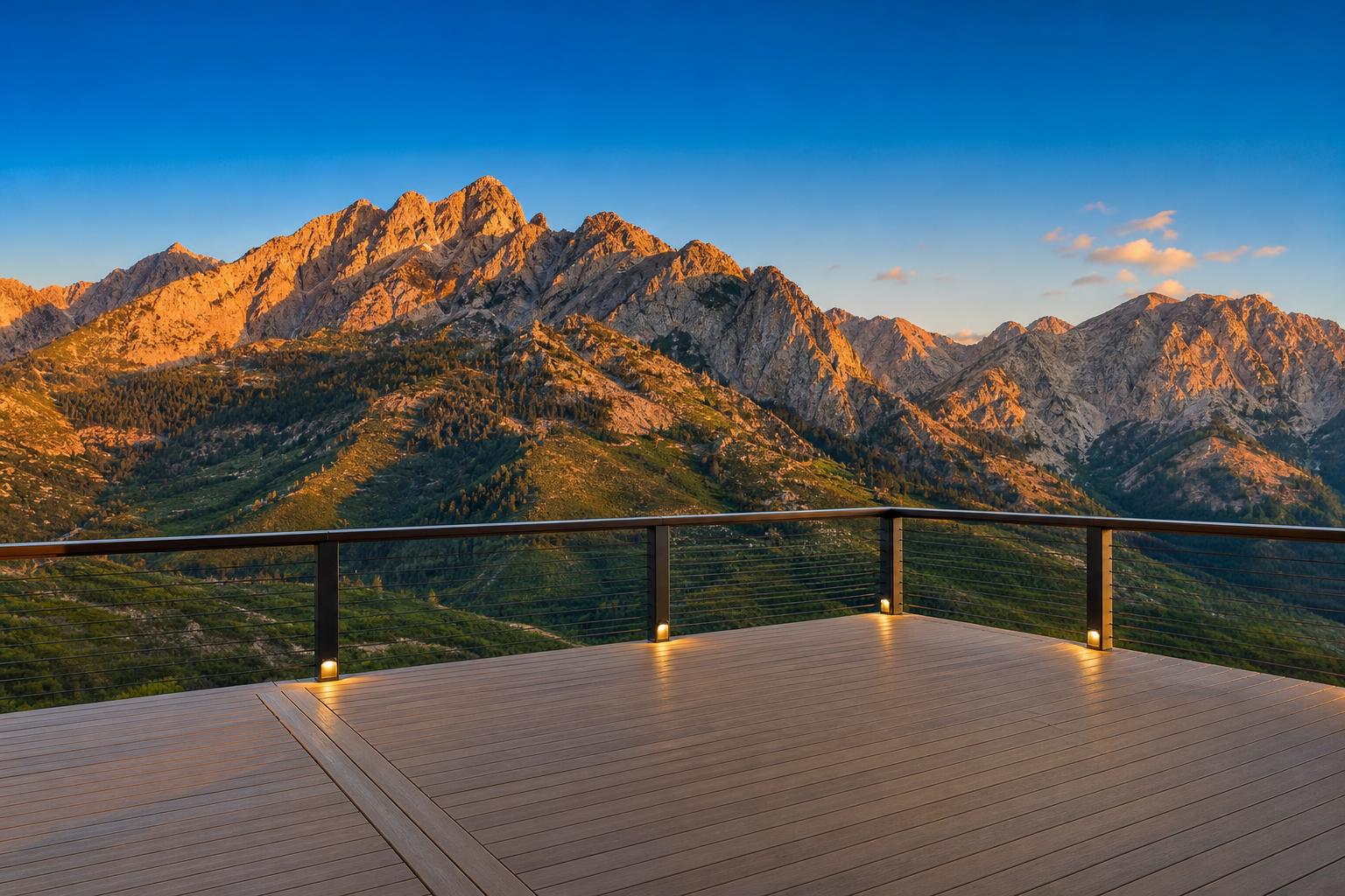 Custom composite deck built by Z-Bolt Decks in Utah County